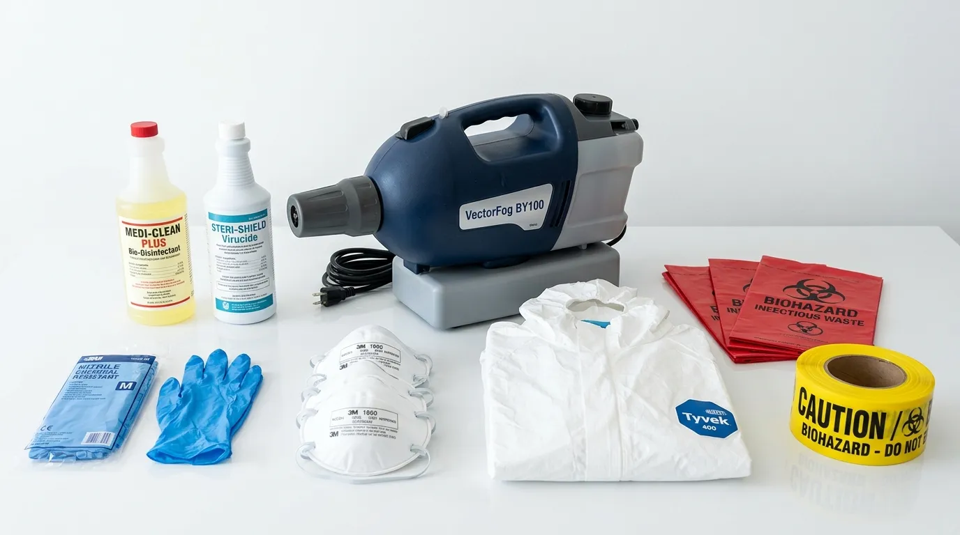 Professional biohazard remediation crew working in Hingham